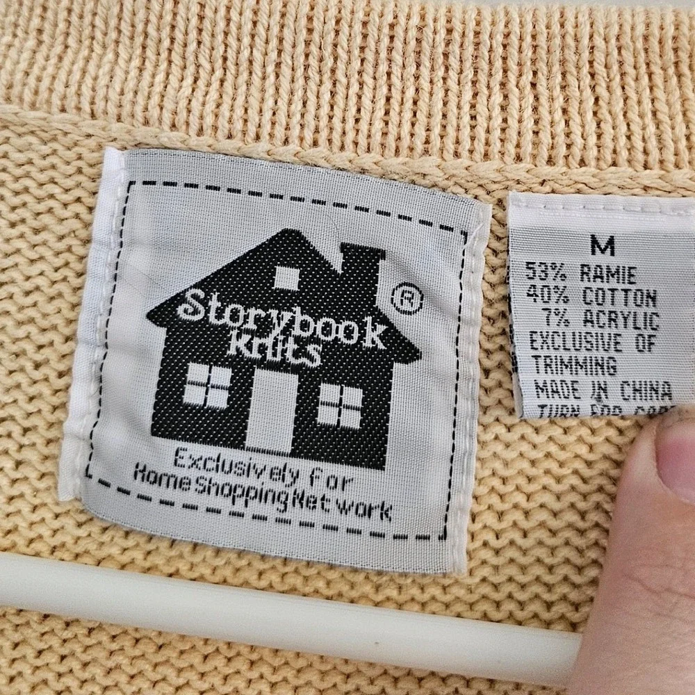 Storybook Knits Lhasa Apso Dog Cardigan Sweater grandmacore Embroidered medium - Picture 2 of 11